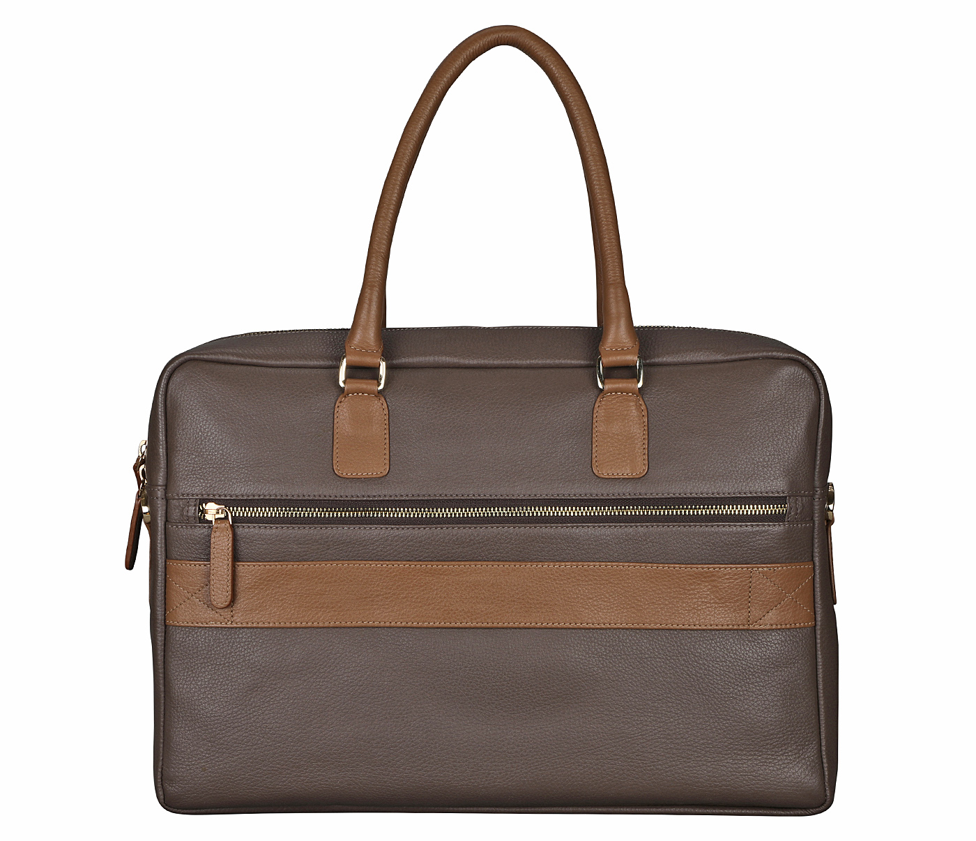F78-Rodrigo-Laptop cum portfolio bag in Genuine Leather - Brown