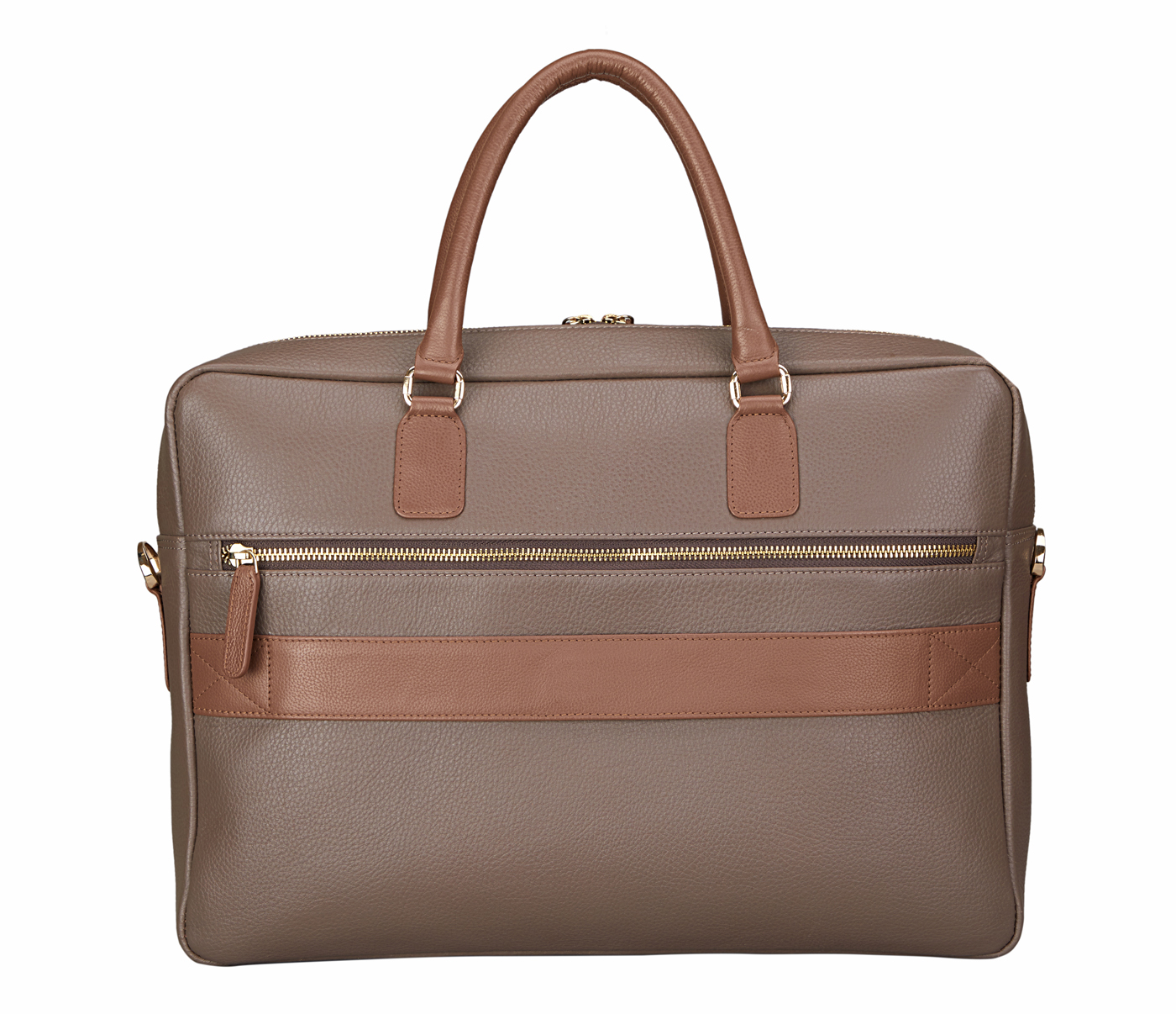 F78-Rodrigo-Laptop cum portfolio bag in Genuine Leather - Tope