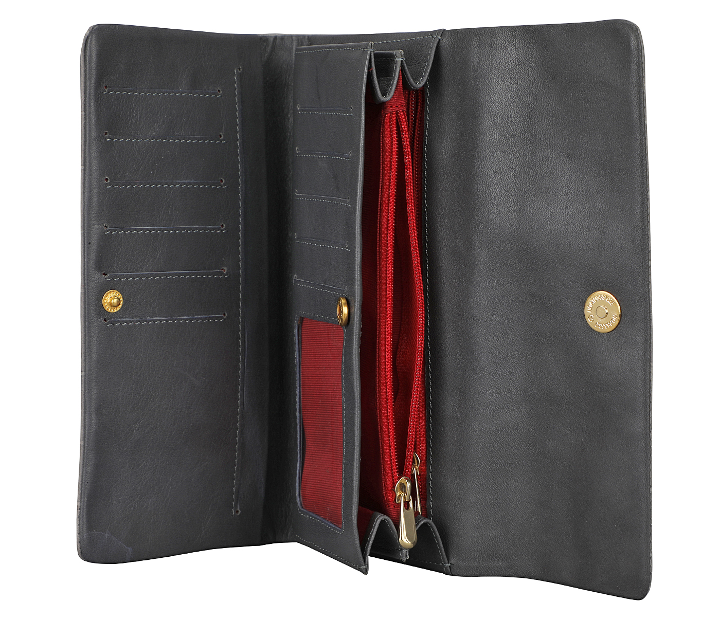W342-Marcia-Women's wallet in Genuine Leather - Grey