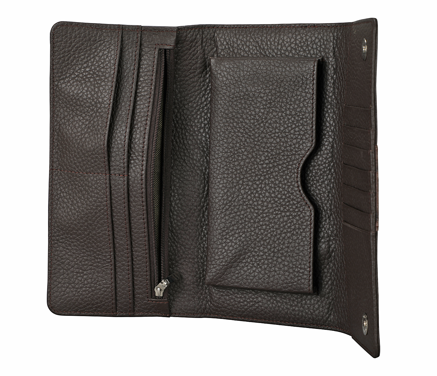 W343-Nahia-Womens wallet in Genuine Leather - Brown