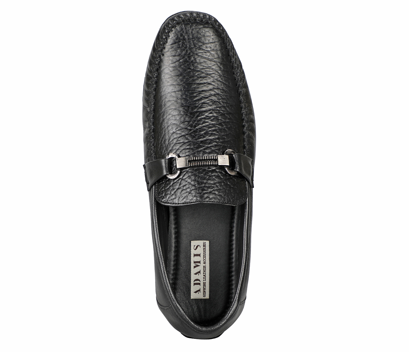 Footwear-Adamis-Brown Color Pure Leather Footwear For Men - blk