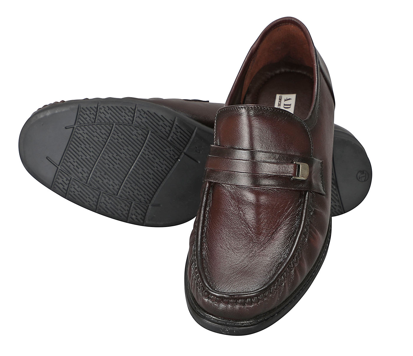 MG13-Adamis-Black Color Pure Leather Footwear For Men - Brown