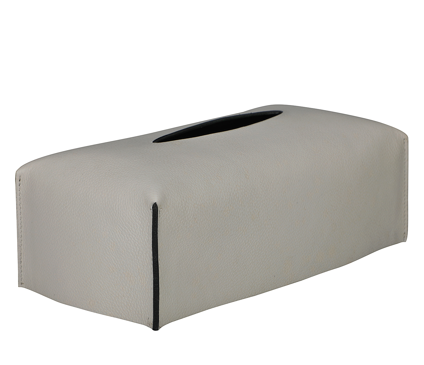 Tissue box-Adamis-Offwhite Colour Pure Leather Tissue Box - Offwhite