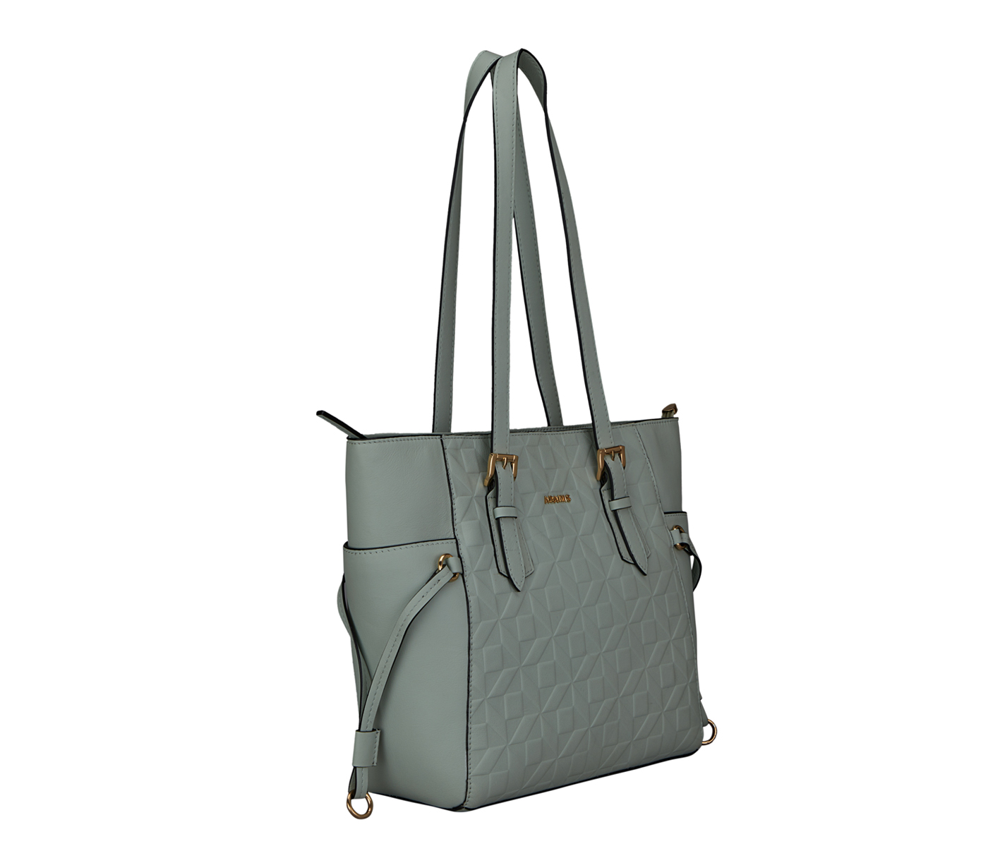 B899-Abril-Shoulder work bag in Genuine Leather - Green
