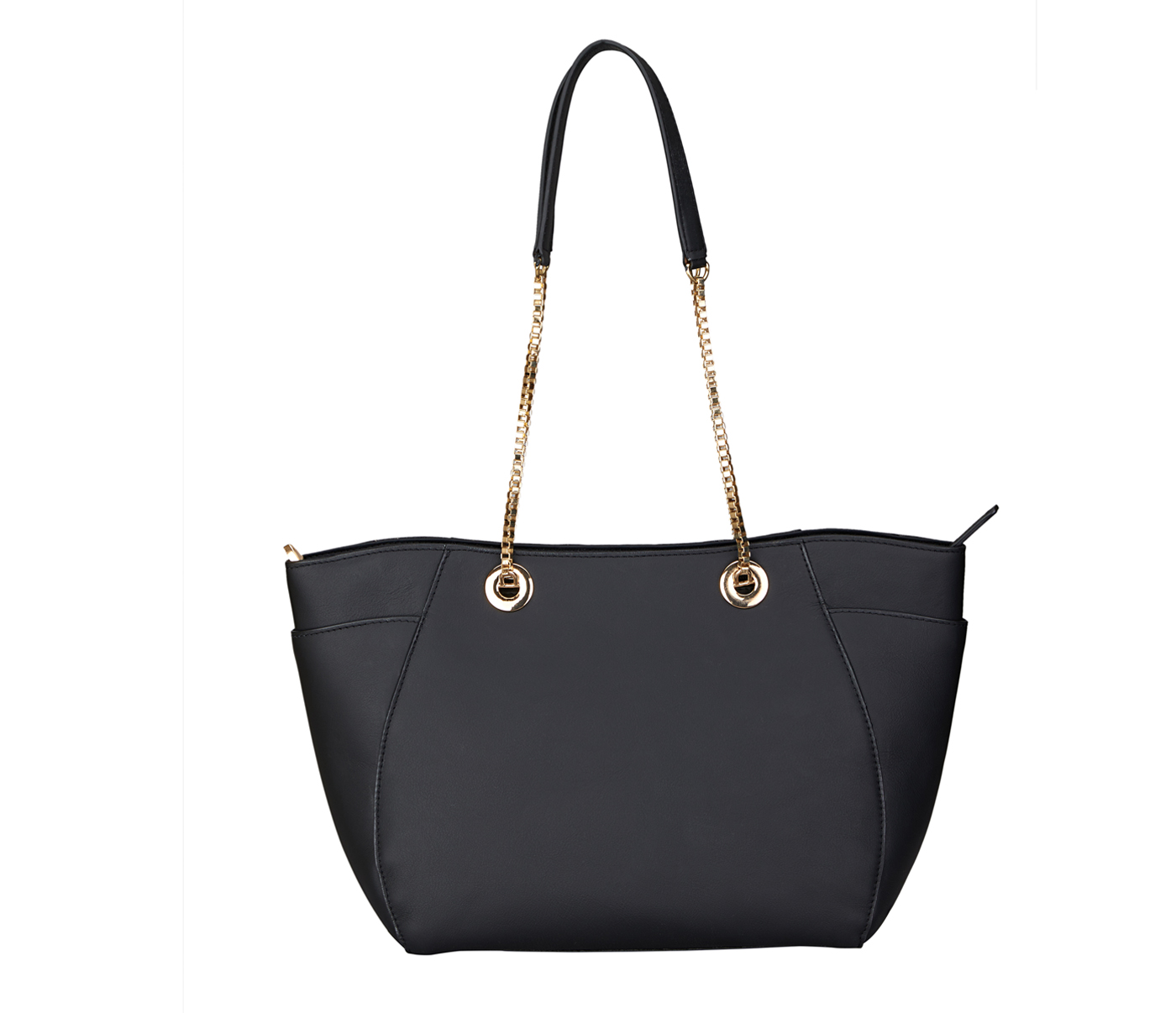 B900-Luisa-Shoulder work bag in Genuine Leather - Black