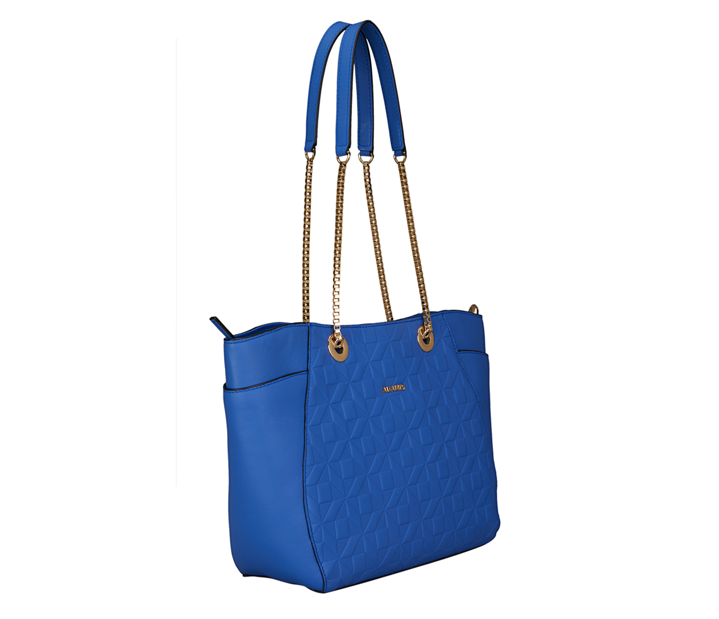 B900-Luisa-Shoulder work bag in Genuine Leather - Blue