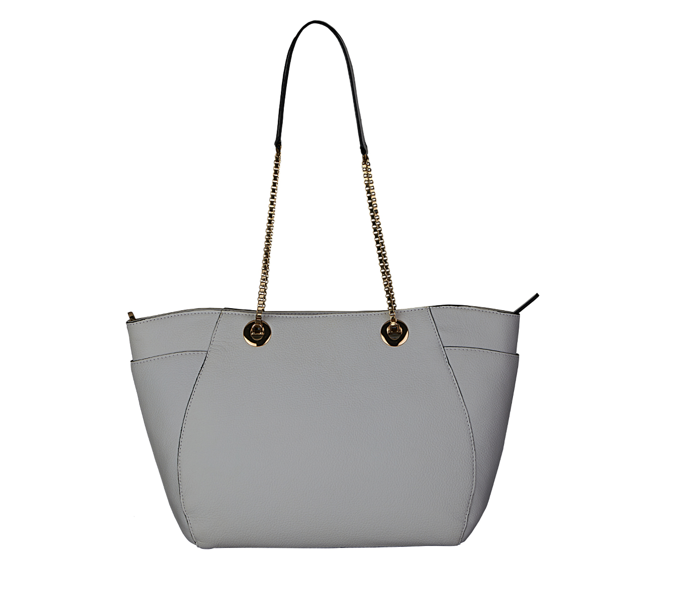 B900-Luisa-Shoulder work bag in Genuine Leather - White