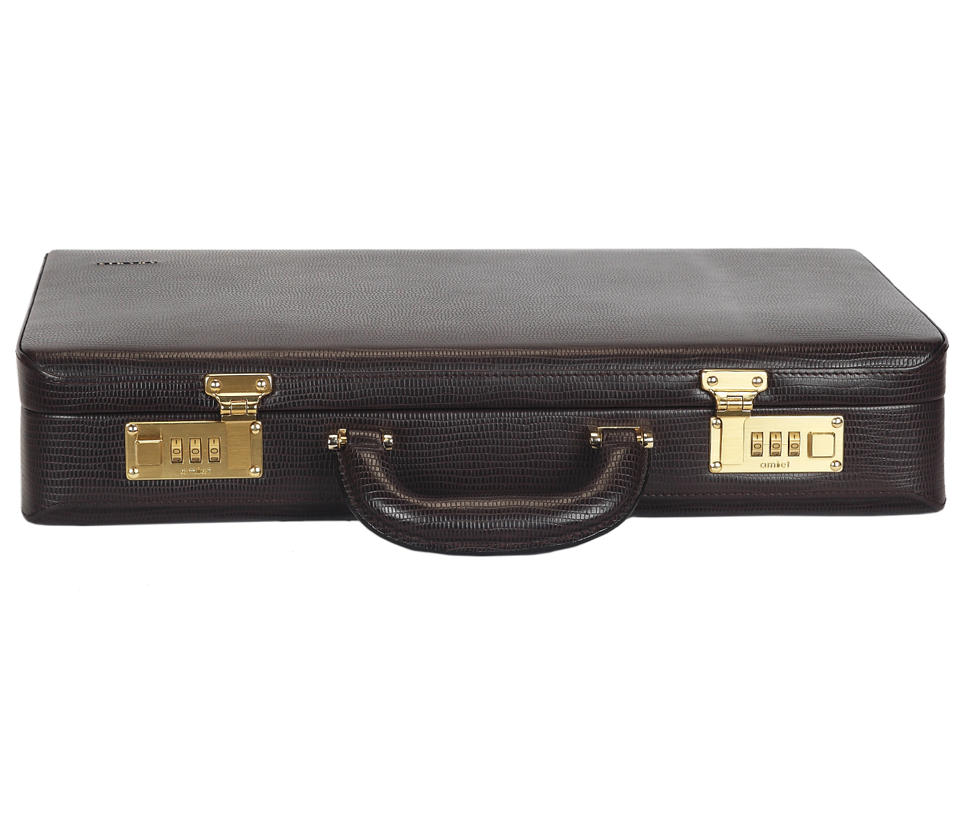 BC13--Briefcase hard top in Genuine Leather - Brown