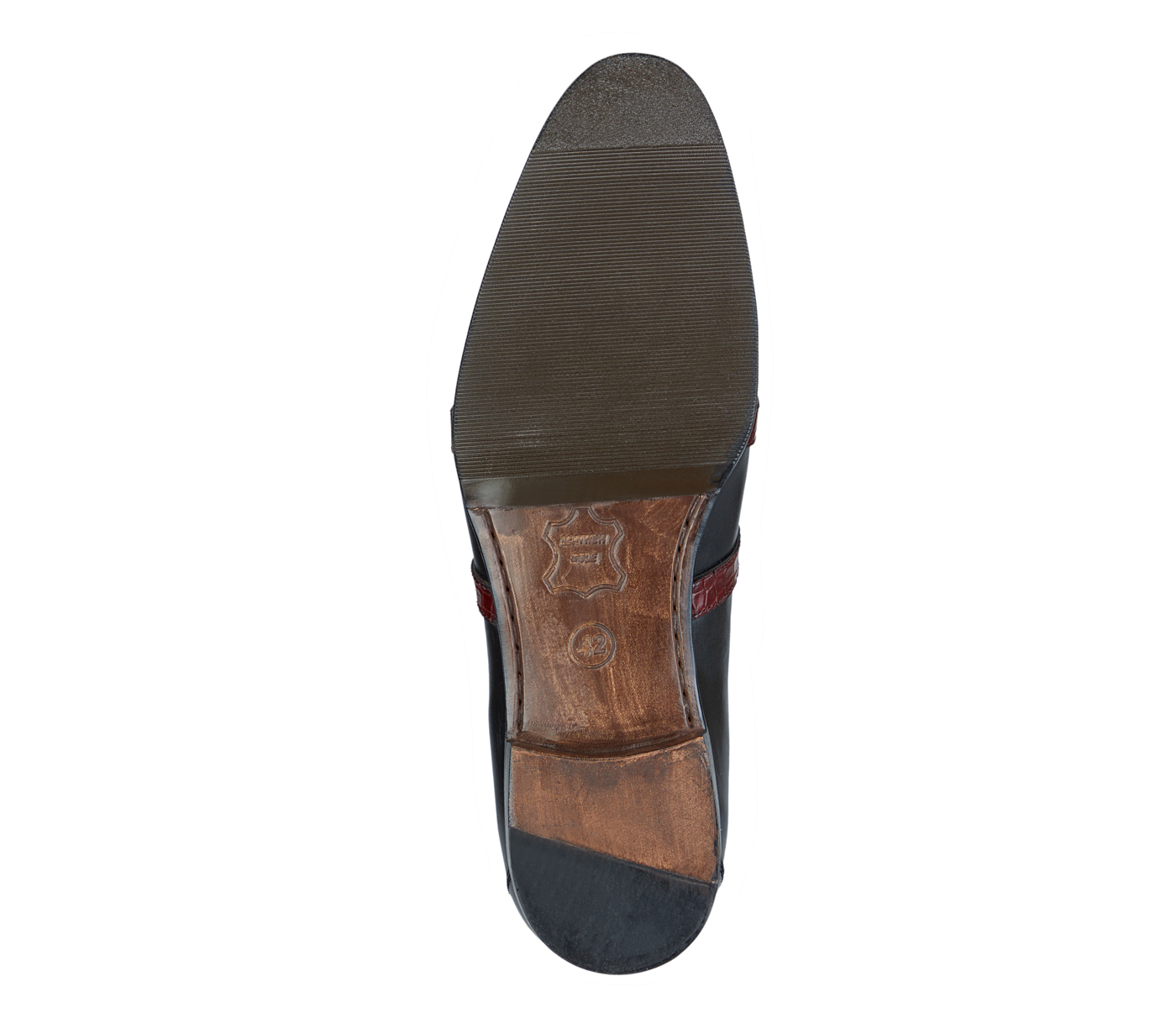 PF40-Adamis Pure Leather Footwear For Men- - Black/Wine