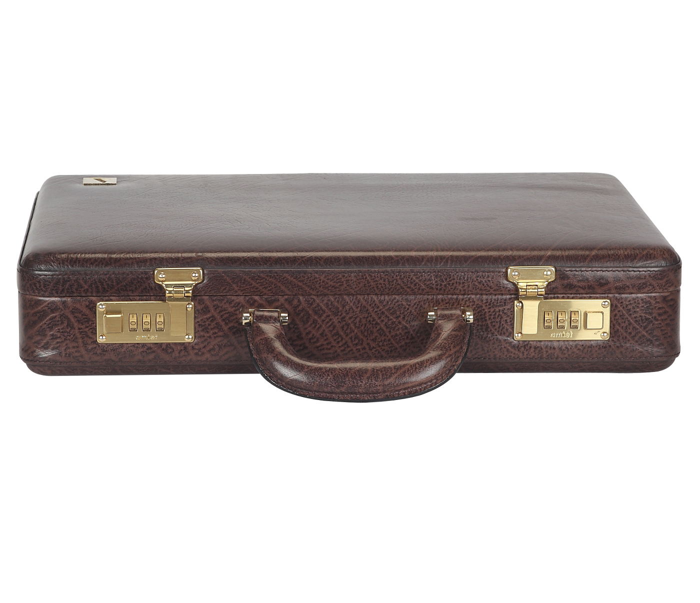 Briefcase / Attache's--Briefcase hard top in Genuine Leather - Brown