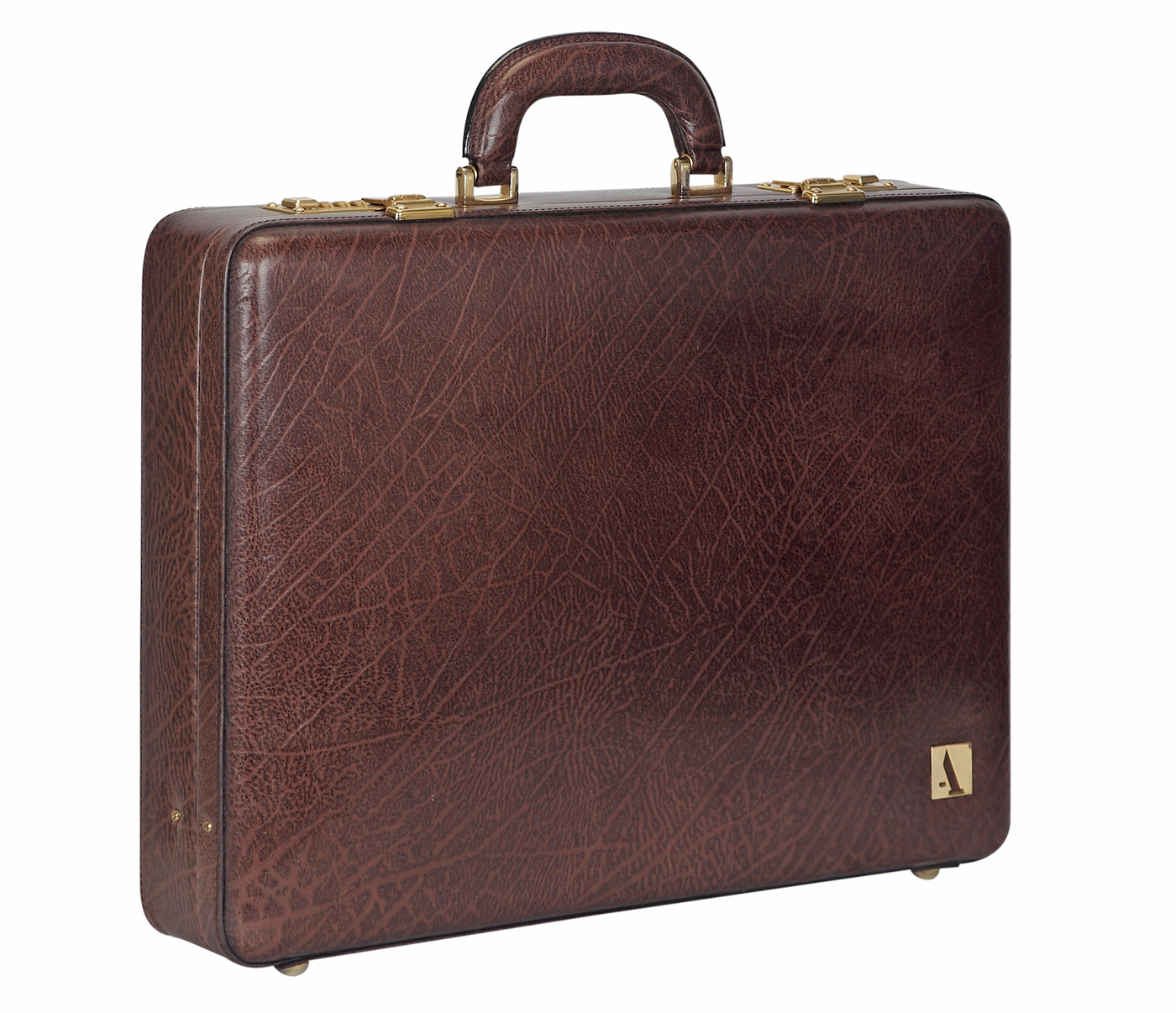 BC14--Briefcase hard top in Genuine Leather - Brown