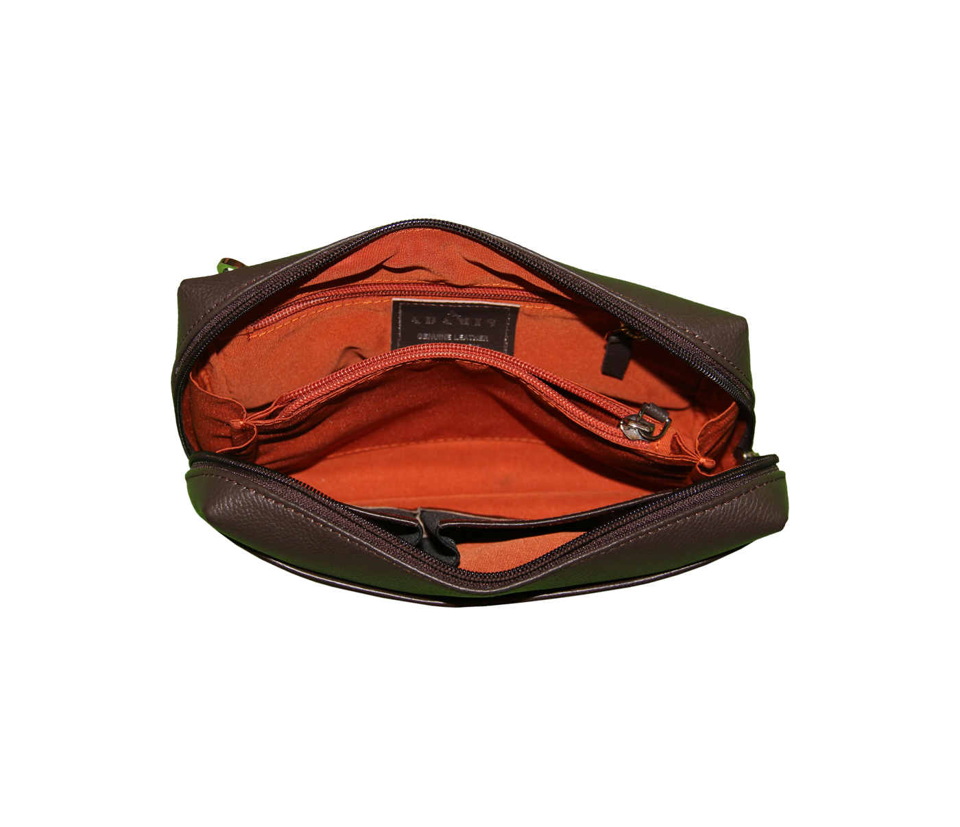 P21-Hayden-Men's bag cum travel pouch in Genuine Leather - Brown.