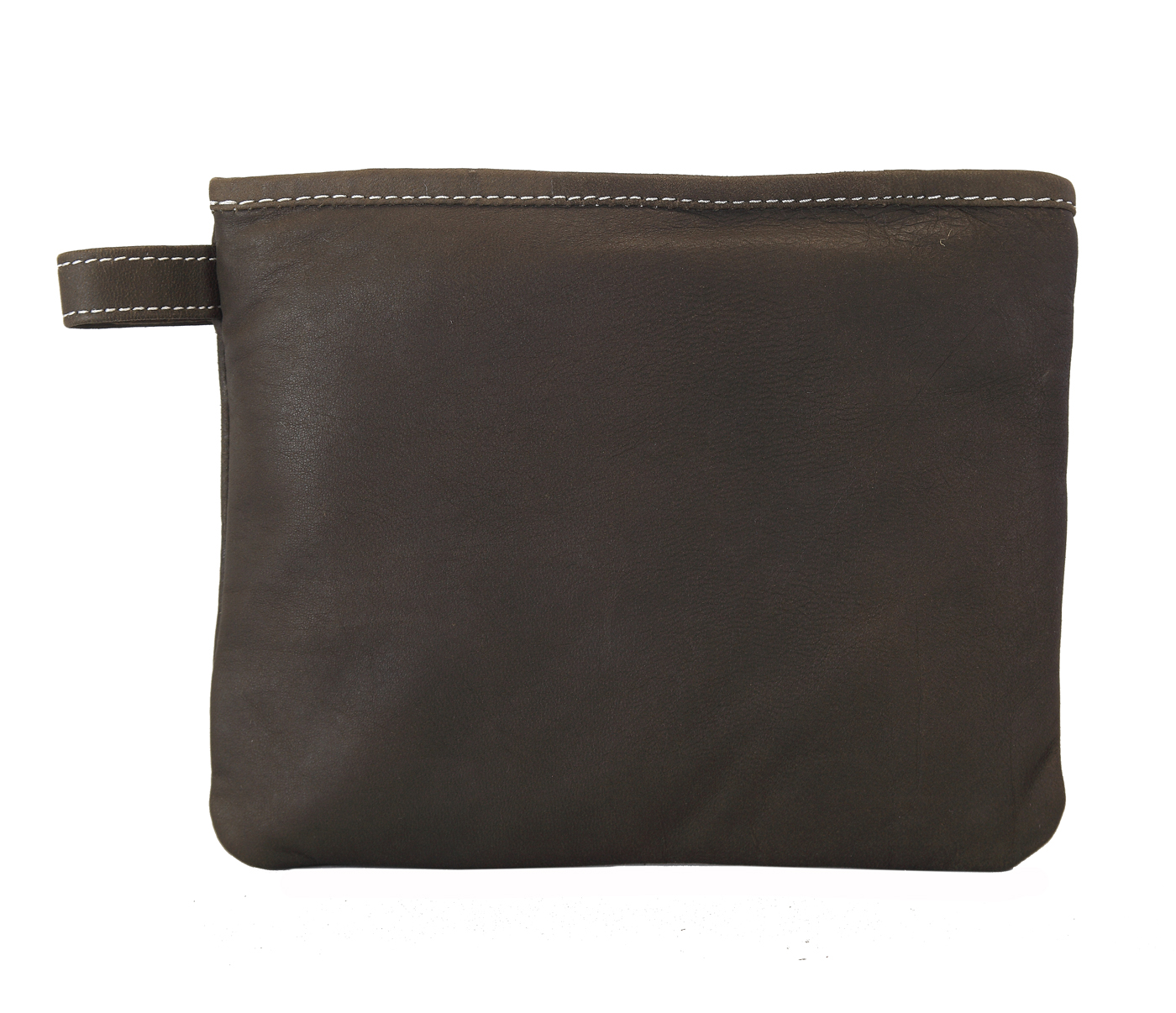 W227--Unisex multi purpose pouch in Genuine Leather - Brown.