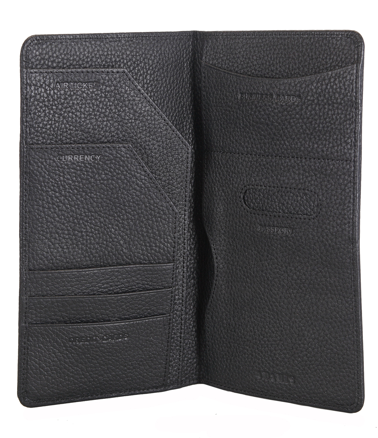 W85-Rafel -Travel document wallet in Genuine Leather - Black