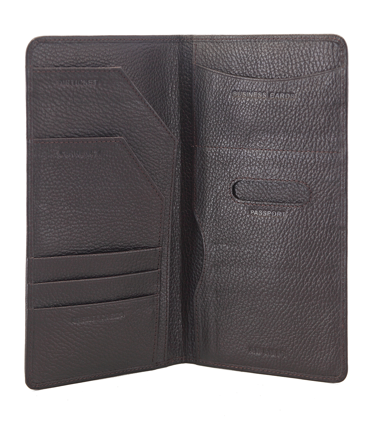 Wallet-Rafel -Travel document wallet in Genuine Leather - Brown