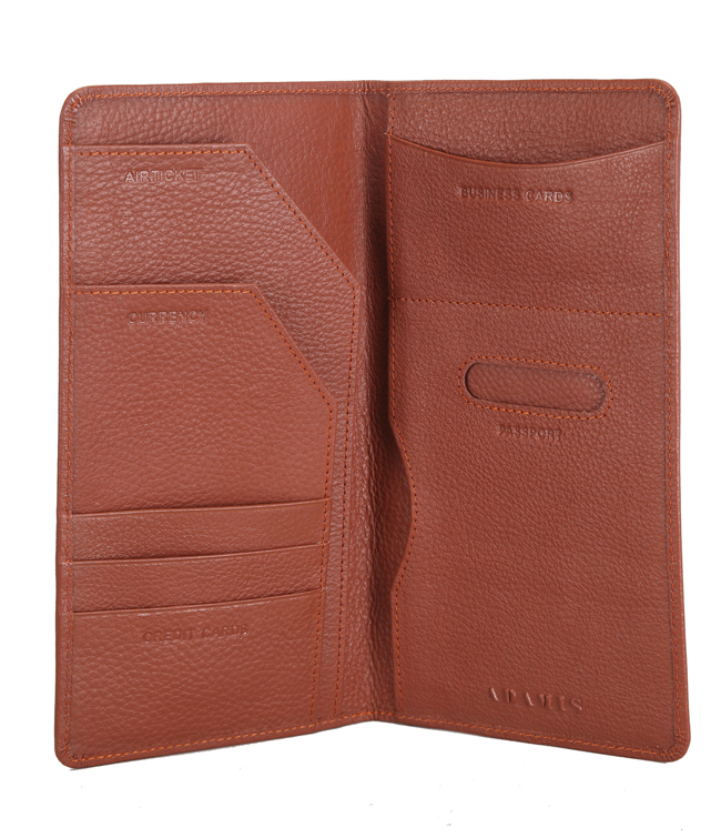 Wallet-Rafel-Travel document wallet in Genuine Leather - Tan