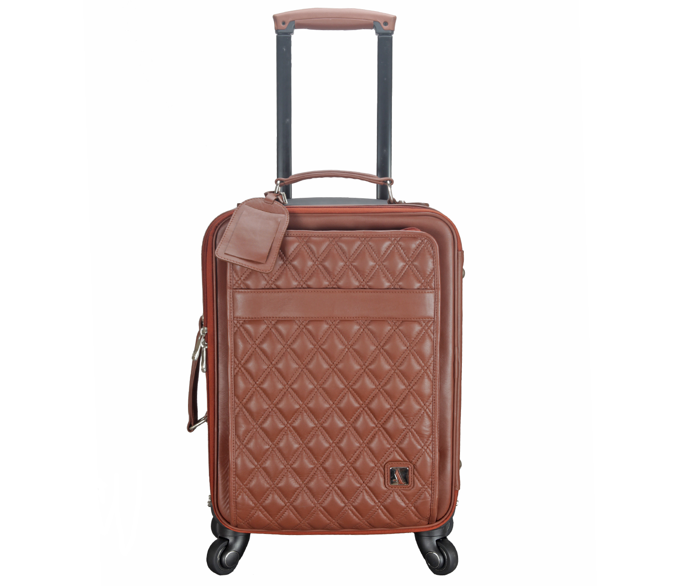 T53-Filippo-Travel cabin luggage strolley in Genuine Leather - Tan