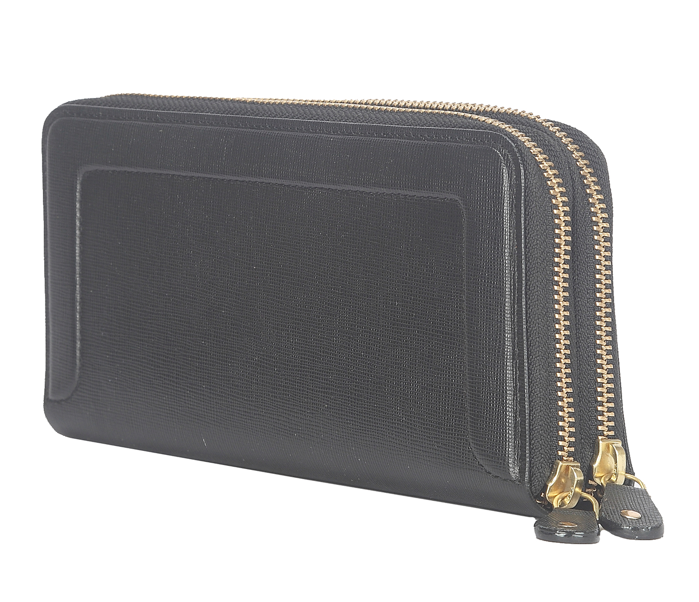 Wallet-Madeline-Women's day cum travel wallet in Genuine Leather - Black