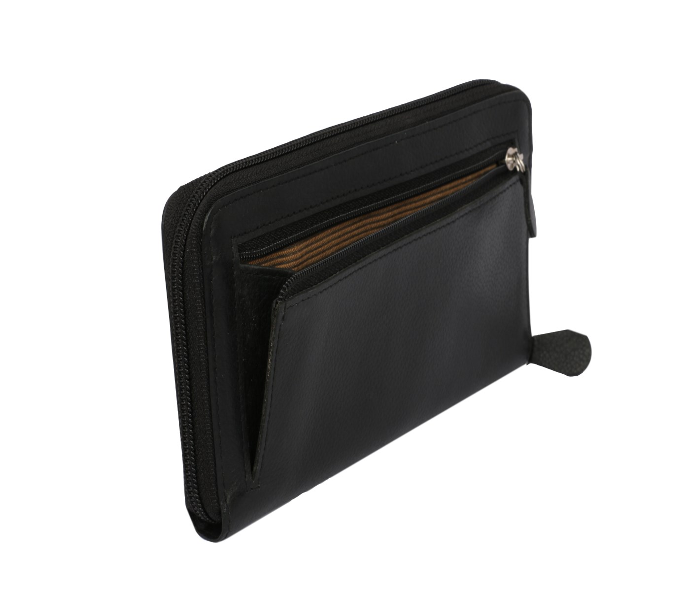 W35-Freida-Women's wallet cum clutch in Genuine Leather - Black