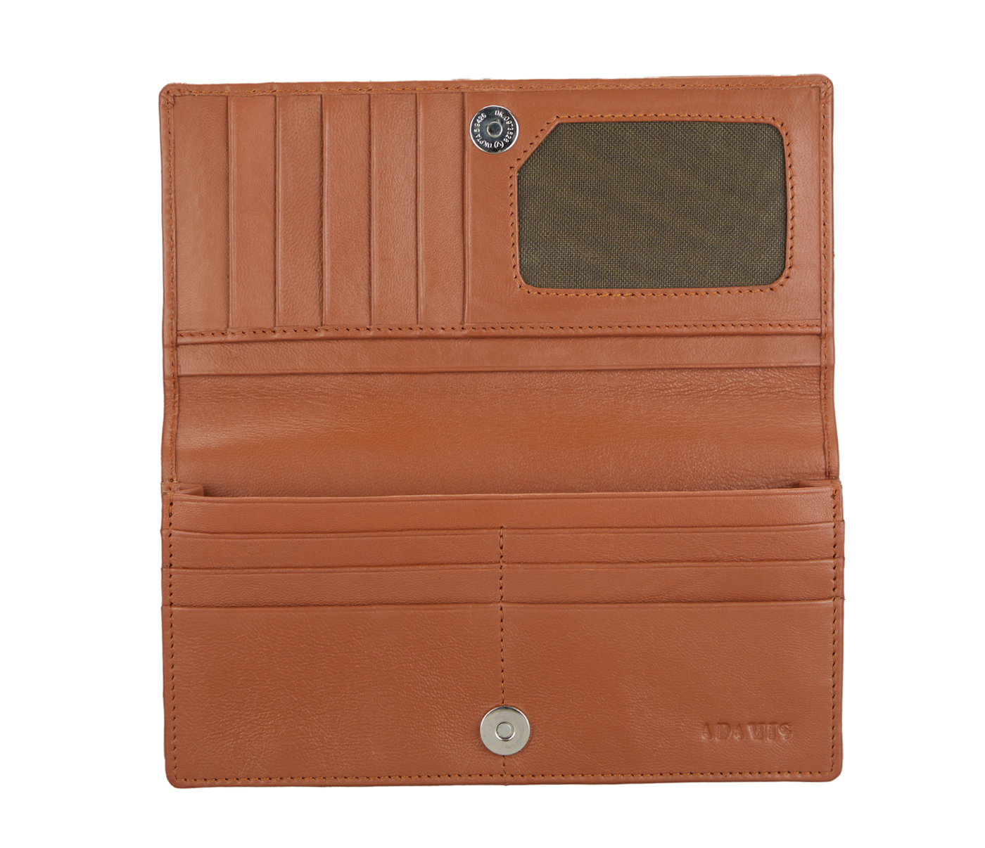 Wallet-Olive-Women's wallet cum clutch in Genuine Leather - Tan