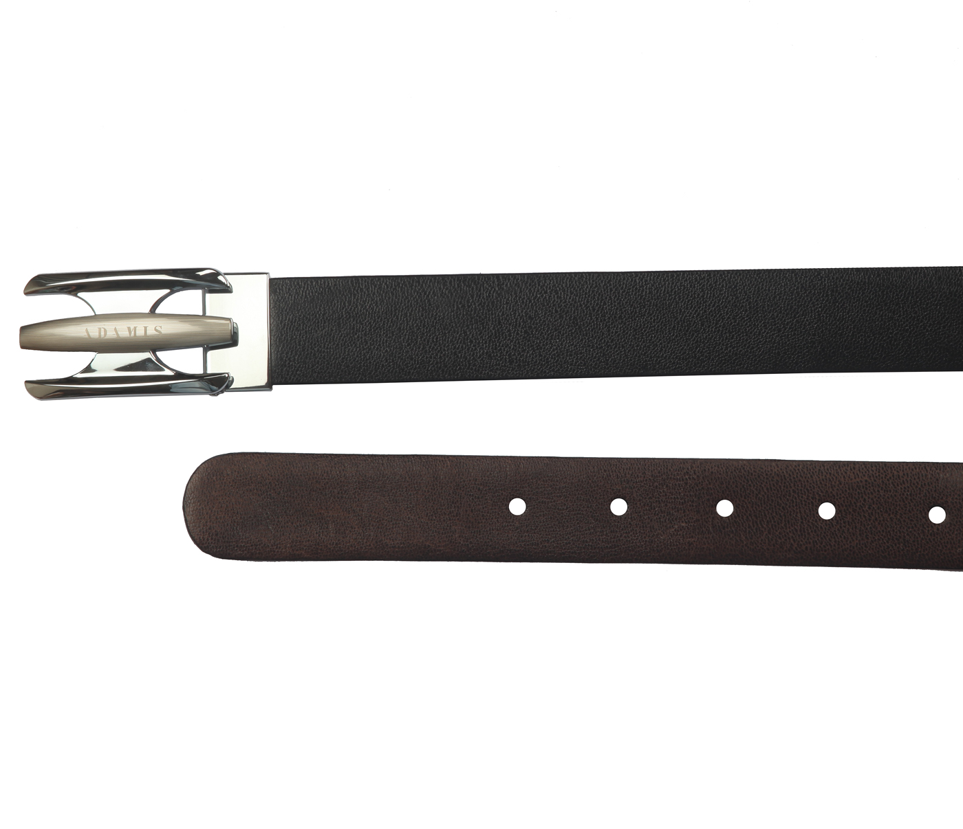 BL136--Men's reversible belt in Genuine Leather - Black/Brown