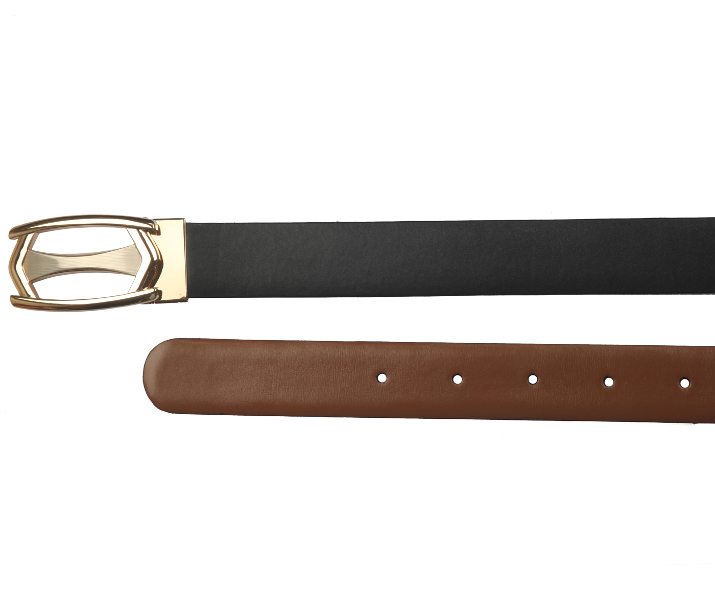 BL137--Men's reversible belt in Genuine Leather - Black/Tan