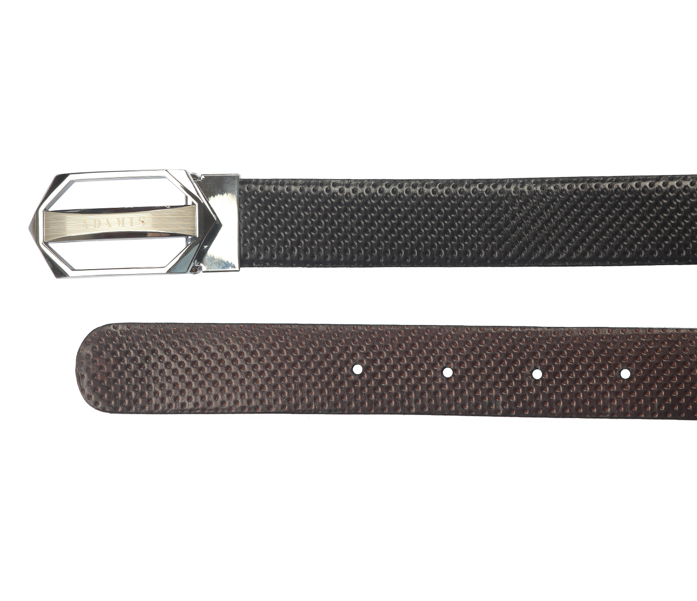 Belt--Men's reversible belt in Genuine Leather - Black/Brown