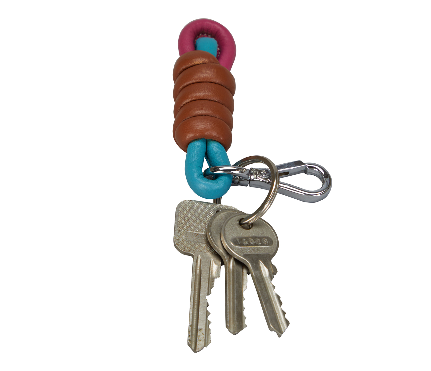 W276--Key chain holder in Genuine Leather - Tan
