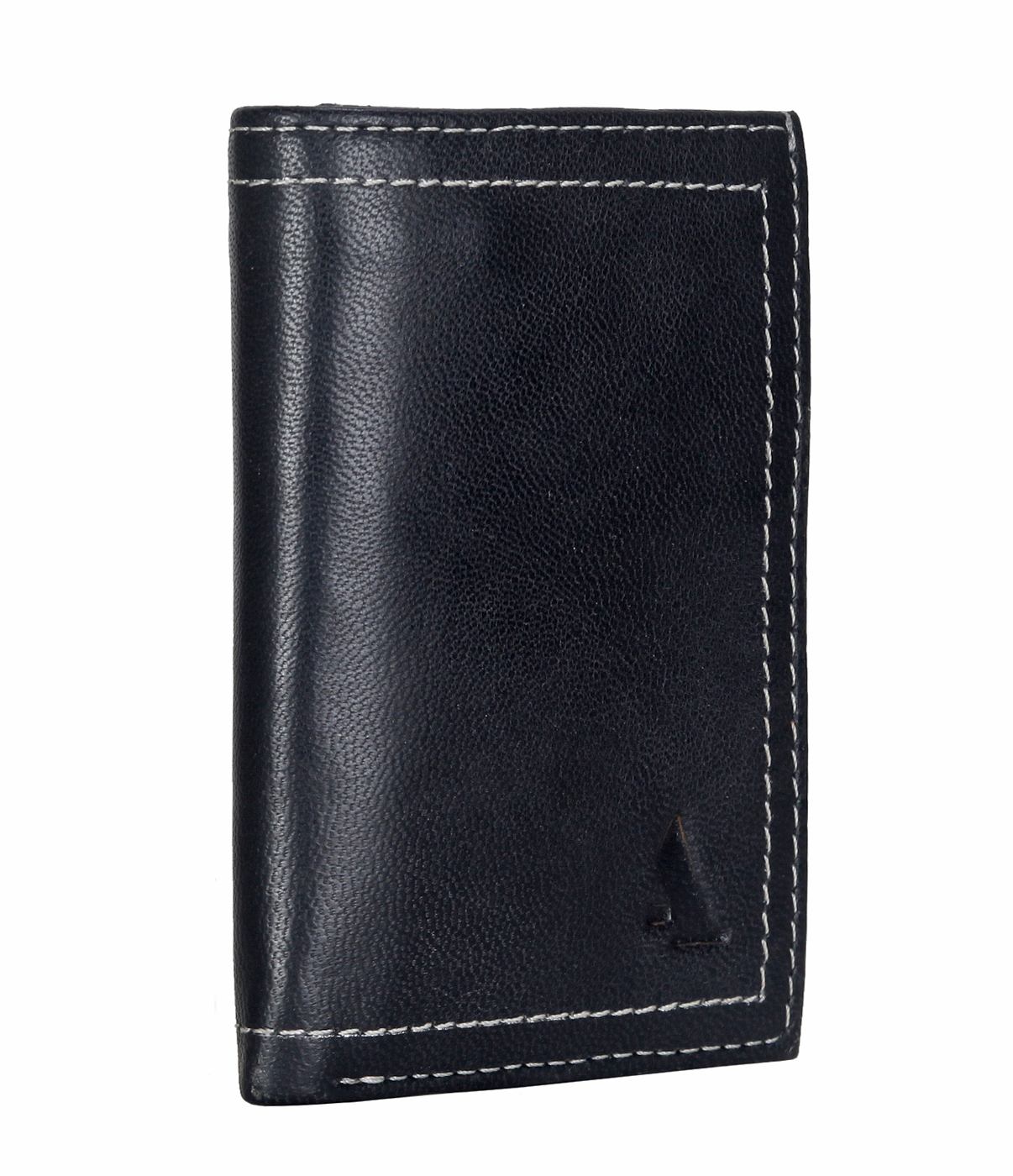 W282-Samuel-Mens's trifold wallet with photo id in Genuine Leather - Black