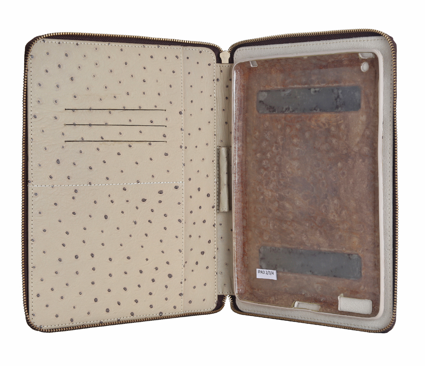 Tablet Case--Ipad air cover with magnetic tray in Genuine Leather - Beige